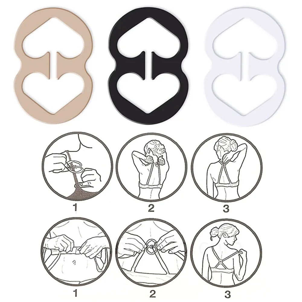 12Pc Bra Clips Perfect Lift Adjust Clasp Strap Cleavage Control Racerback Buckle