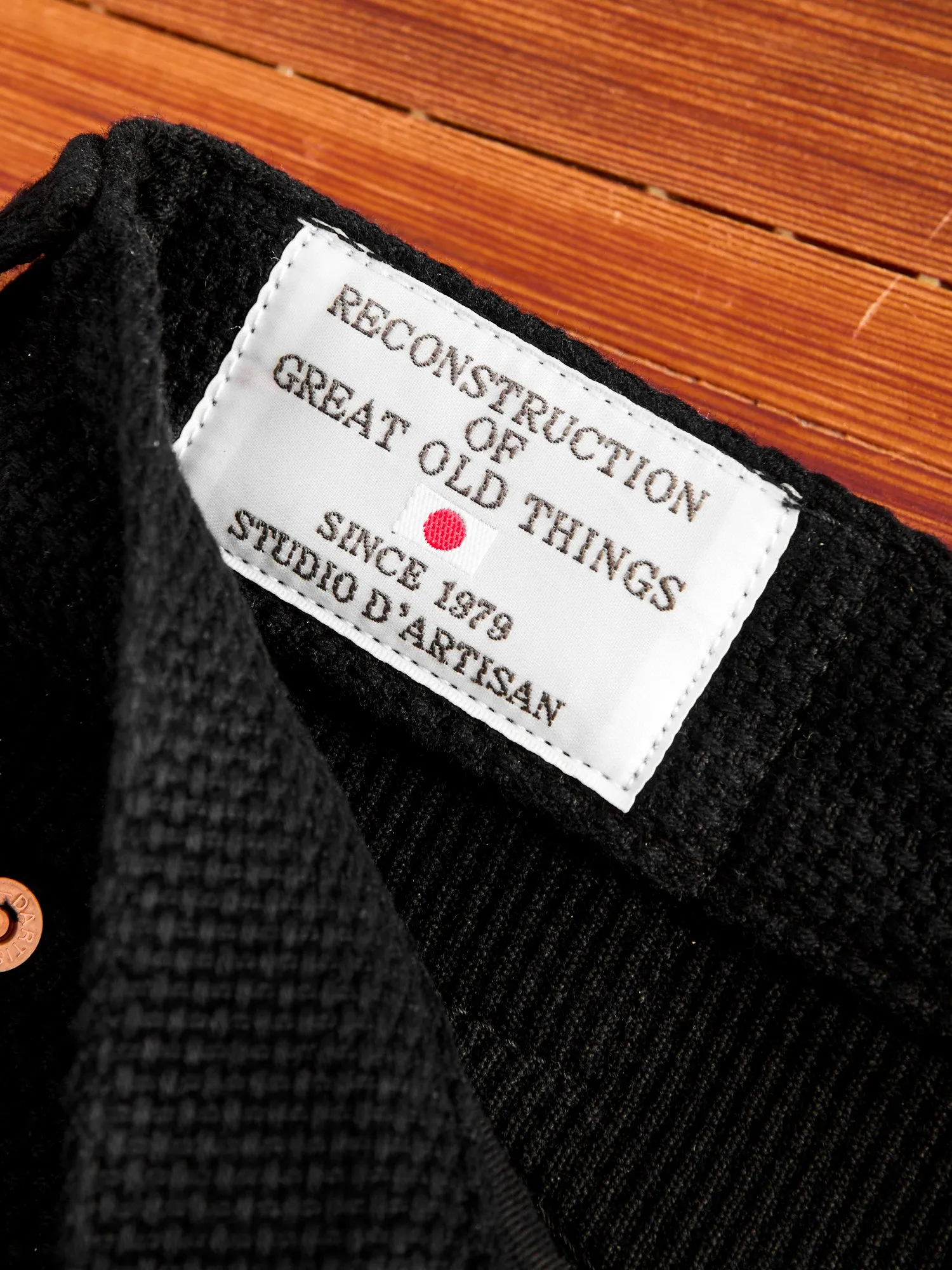 Slim Straight Fit 14oz Deep Black Kurozome Selvedge Sashiko Pants - 1877S Collection