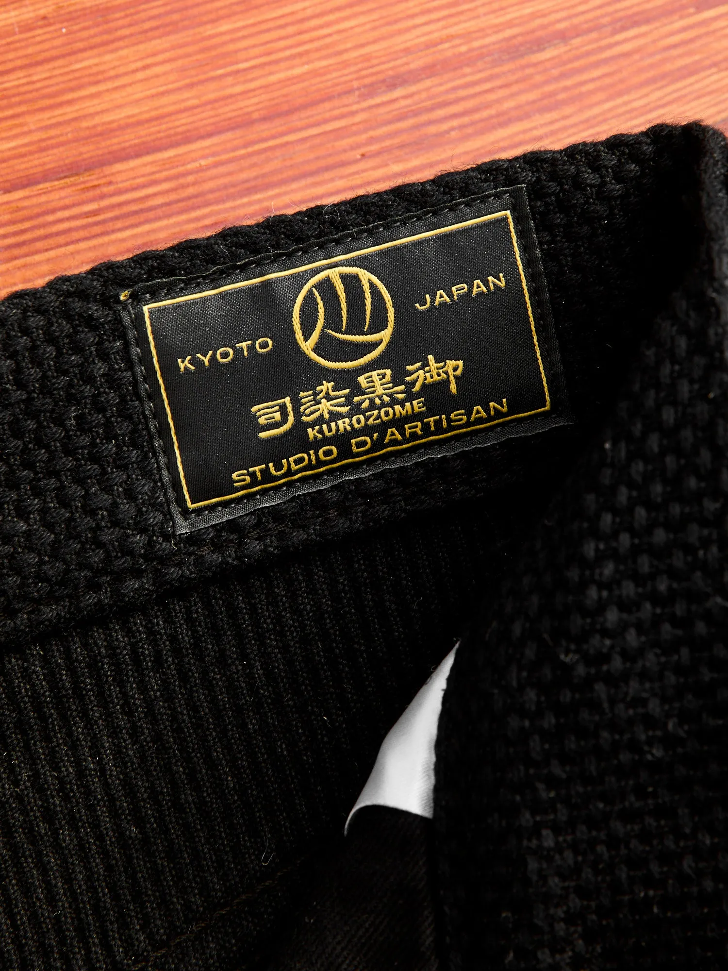Slim Straight Fit 14oz Deep Black Kurozome Selvedge Sashiko Pants - 1877S Collection