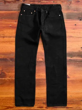 Slim Straight Fit 14oz Deep Black Kurozome Selvedge Sashiko Pants - 1877S Collection