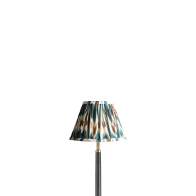 20cm empire printed linen ikat shade in teal heraldic