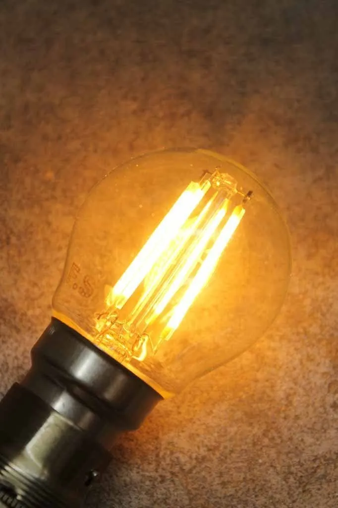 2W E27 Filament LED G45 Round 2200K Dimmable