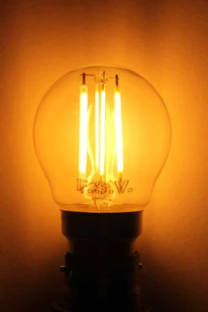 2W E27 Filament LED G45 Round 2200K Dimmable