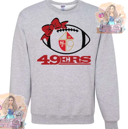 49ers Football Bow Ash Sweater