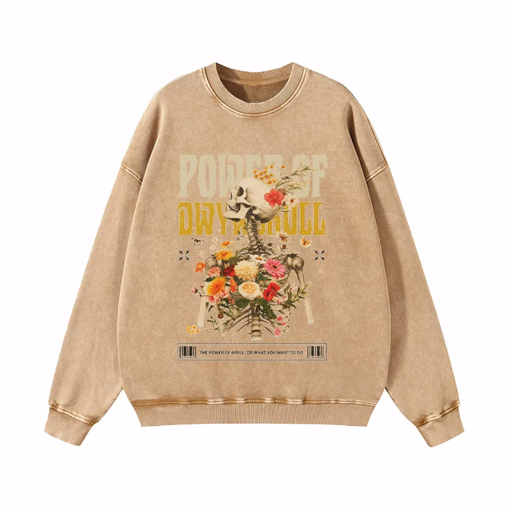 6Kull | Floral Skull Sweatshirt