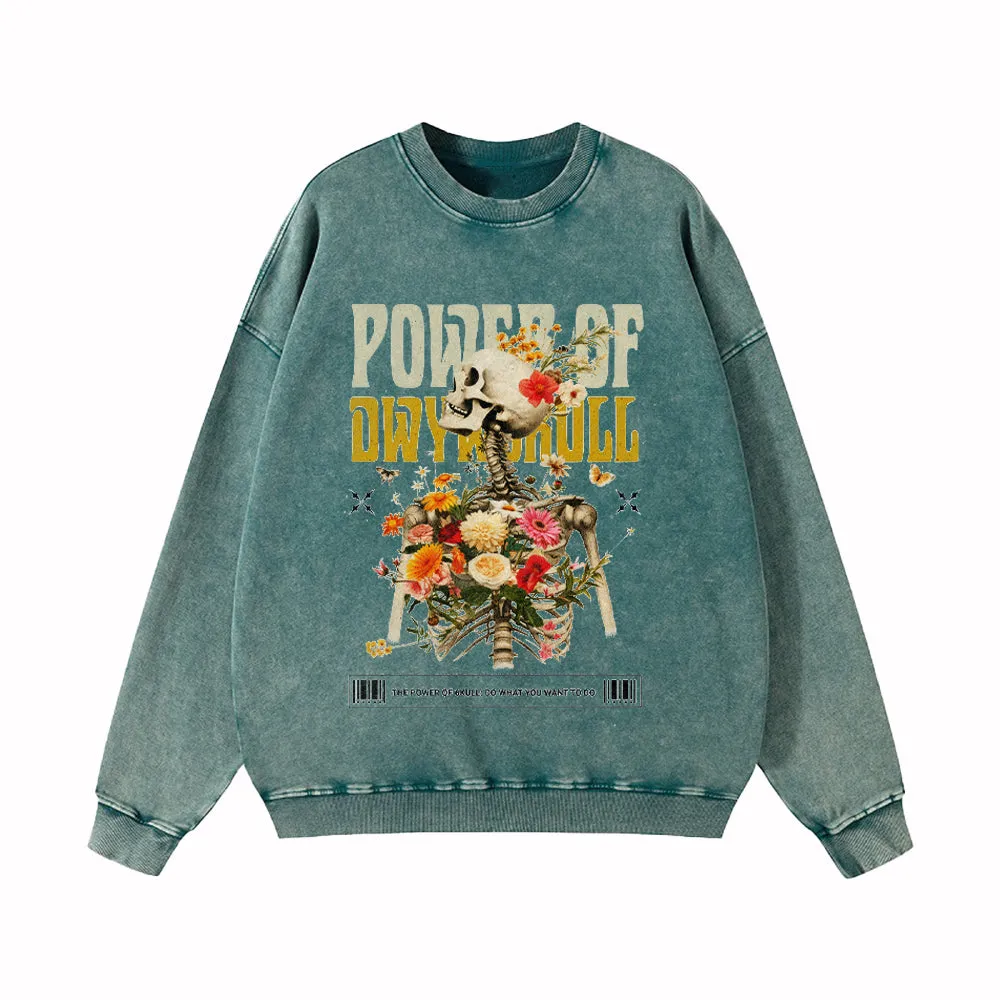 6Kull | Floral Skull Sweatshirt