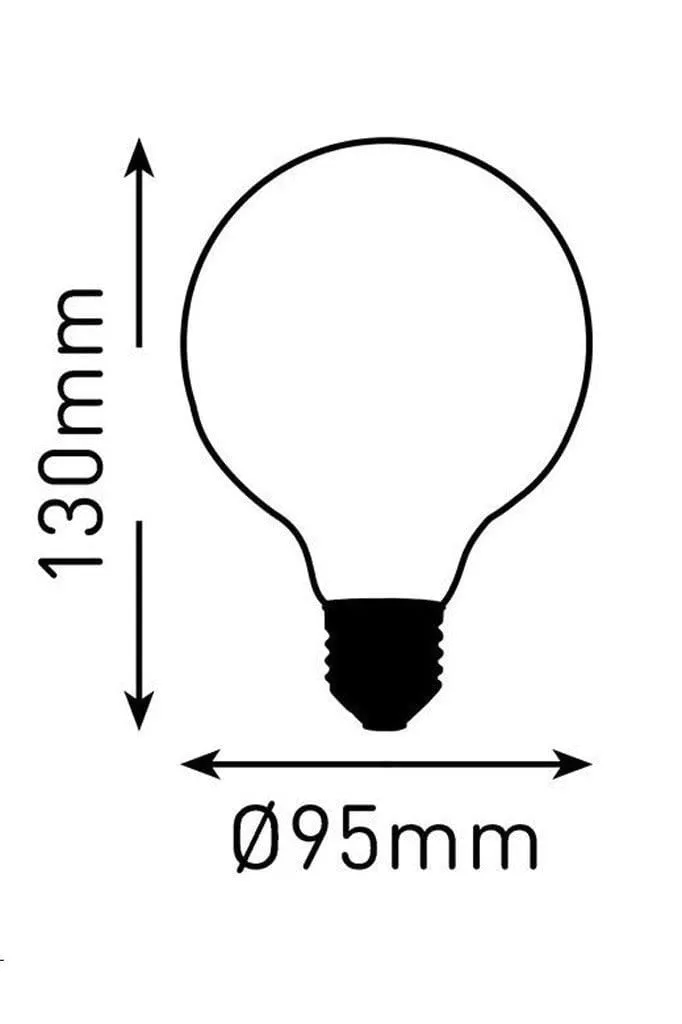 6W B22 Filament LED G95 Round 3000K Bulb Dimmable