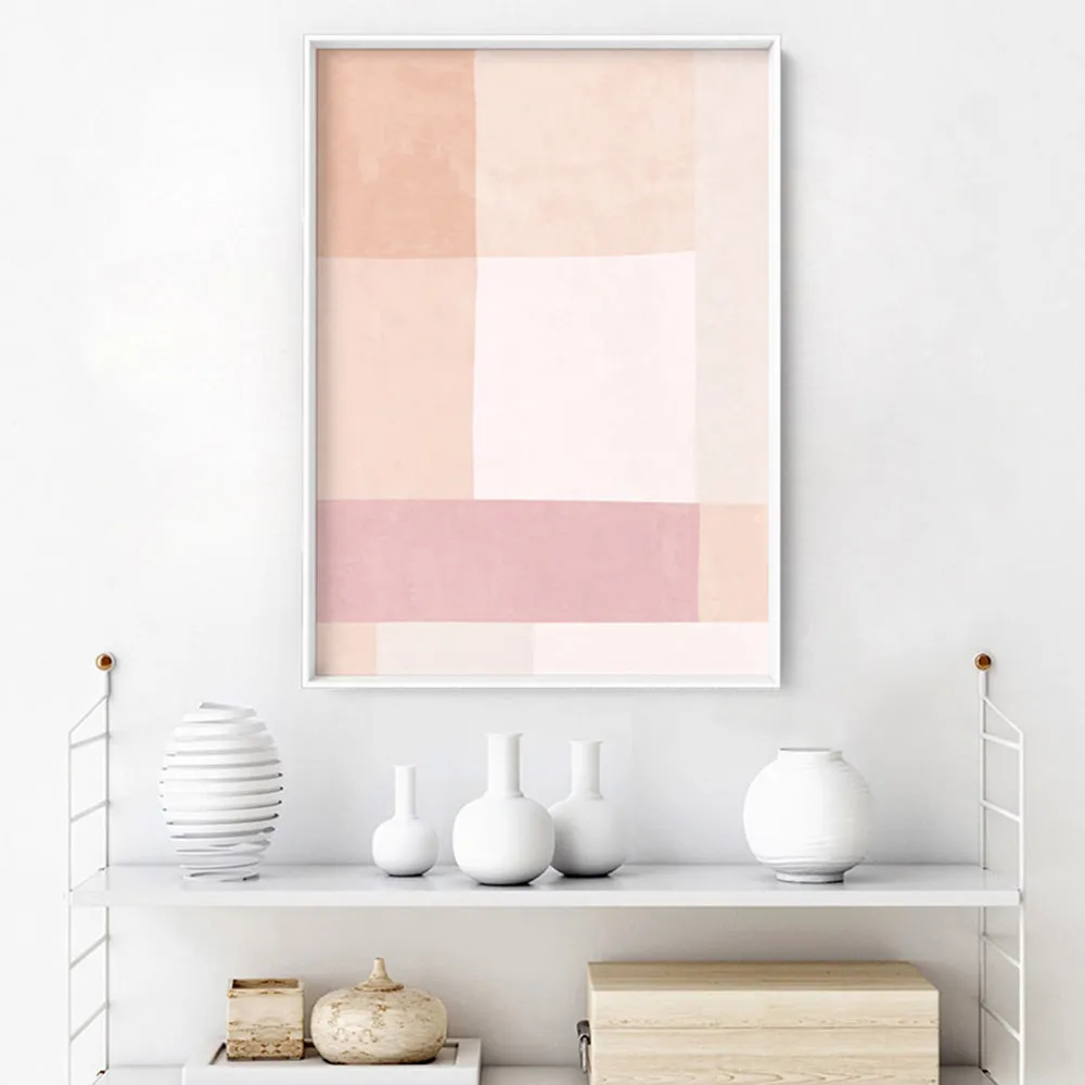 Abstract Blocks | Boho Blush III - Art Print