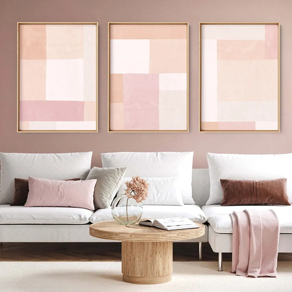 Abstract Blocks | Boho Blush III - Art Print