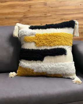 Abstract Tufted Cotton Cushion Cover | 16 × 16 Inches | Single