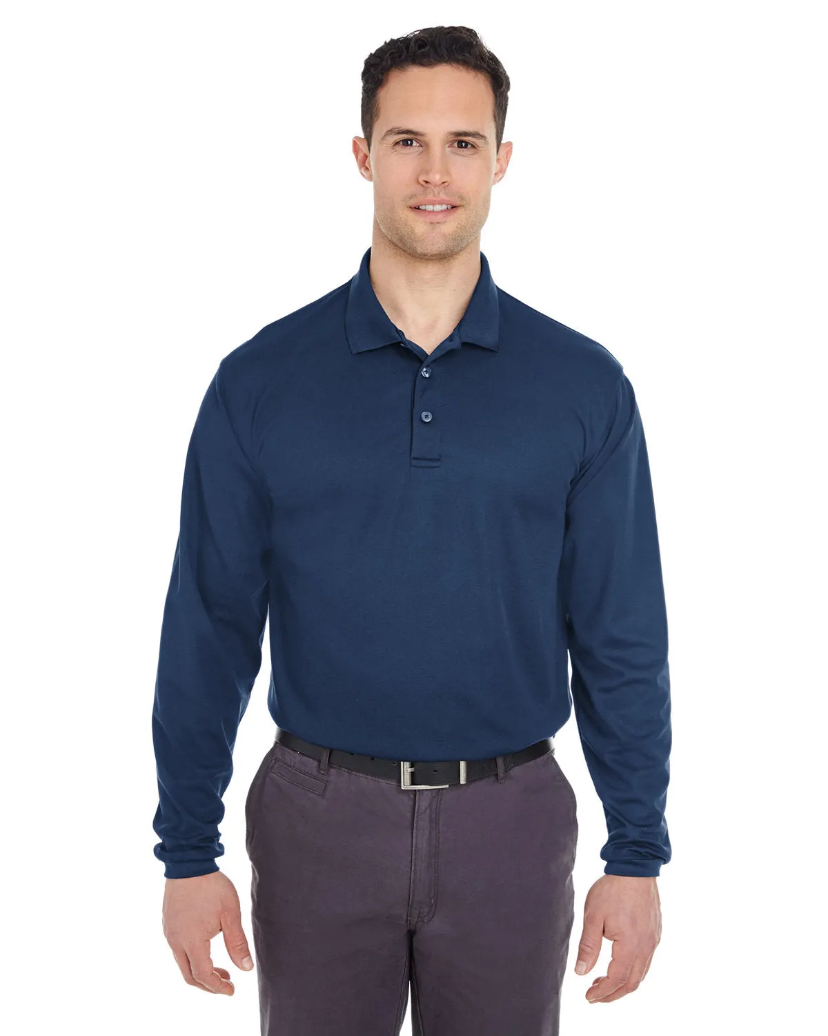 Adult Cool & Dry Long-Sleeve Mesh pique Polo