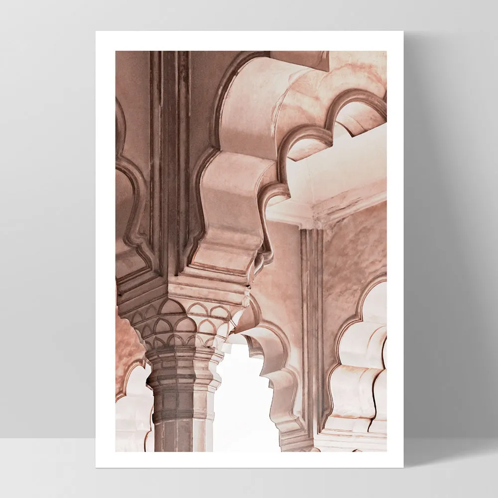 Agra Ornate Arches in Blush II  - Art Print