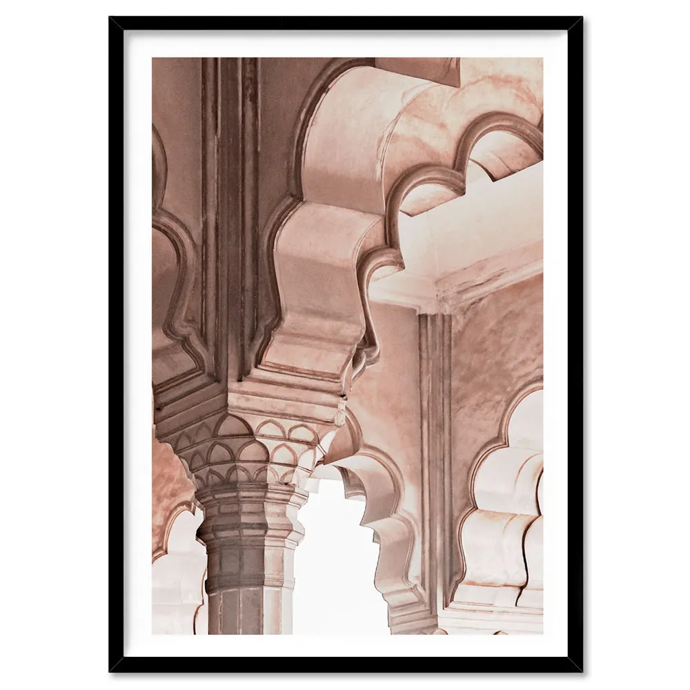 Agra Ornate Arches in Blush II  - Art Print