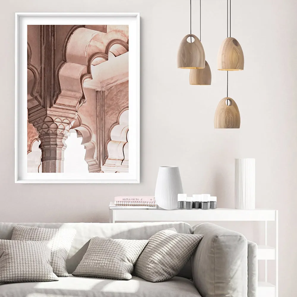 Agra Ornate Arches in Blush II  - Art Print