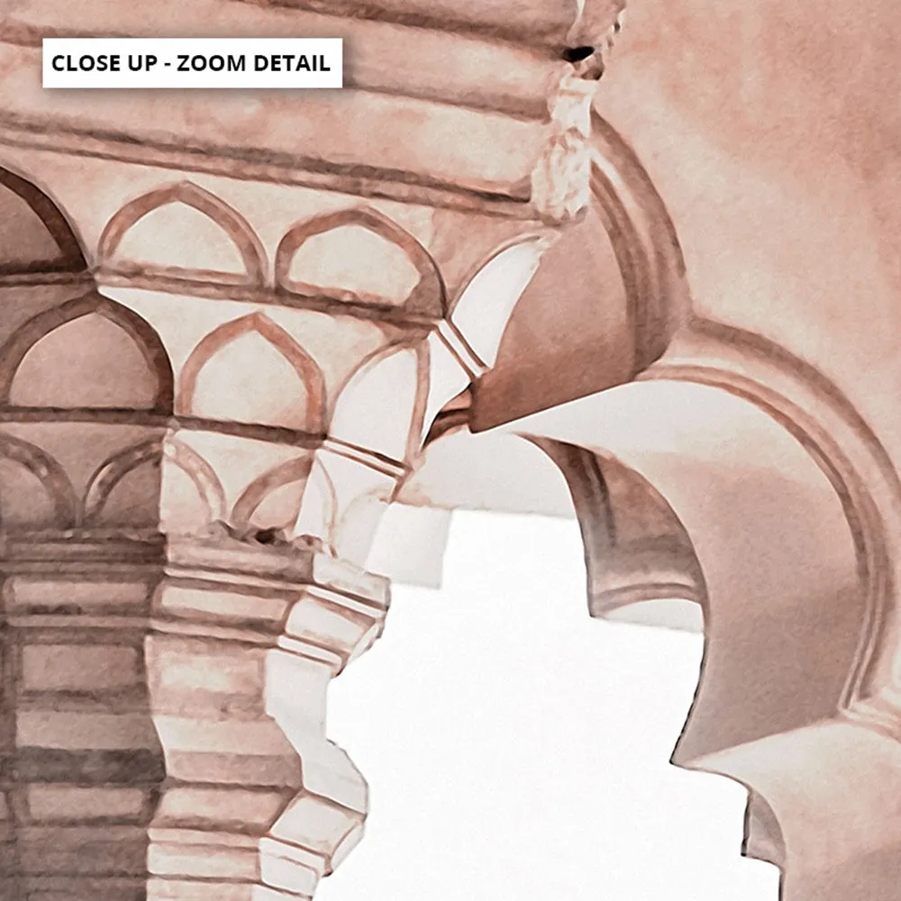 Agra Ornate Arches in Blush II  - Art Print