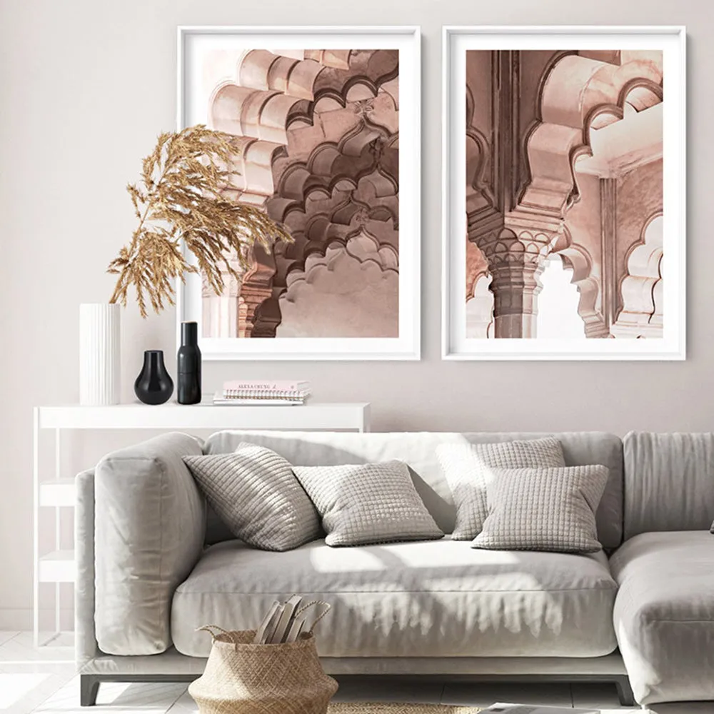 Agra Ornate Arches in Blush II  - Art Print