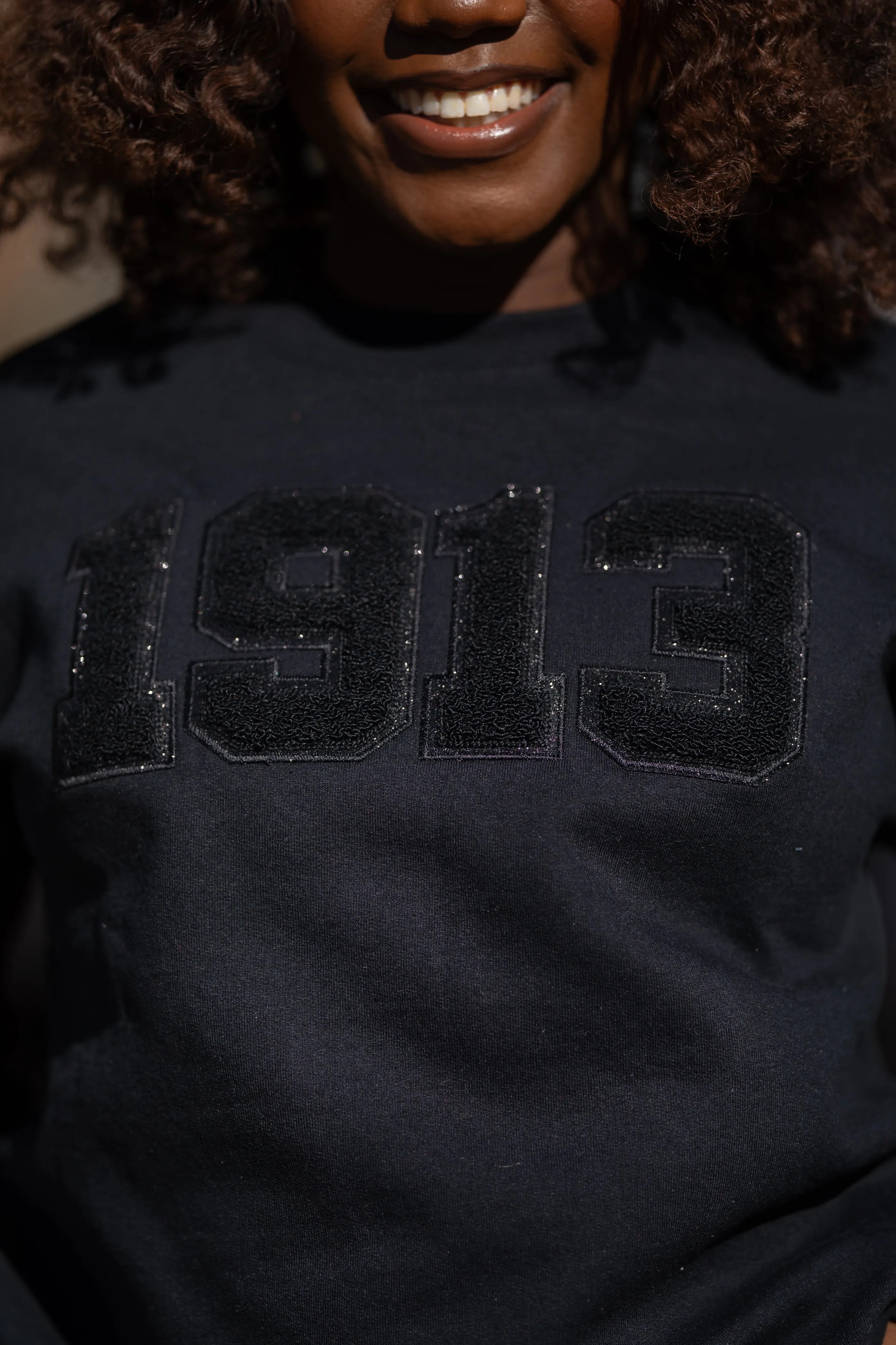 All Black Glitter 1913 Sweatshirt (Unisex Sizing)