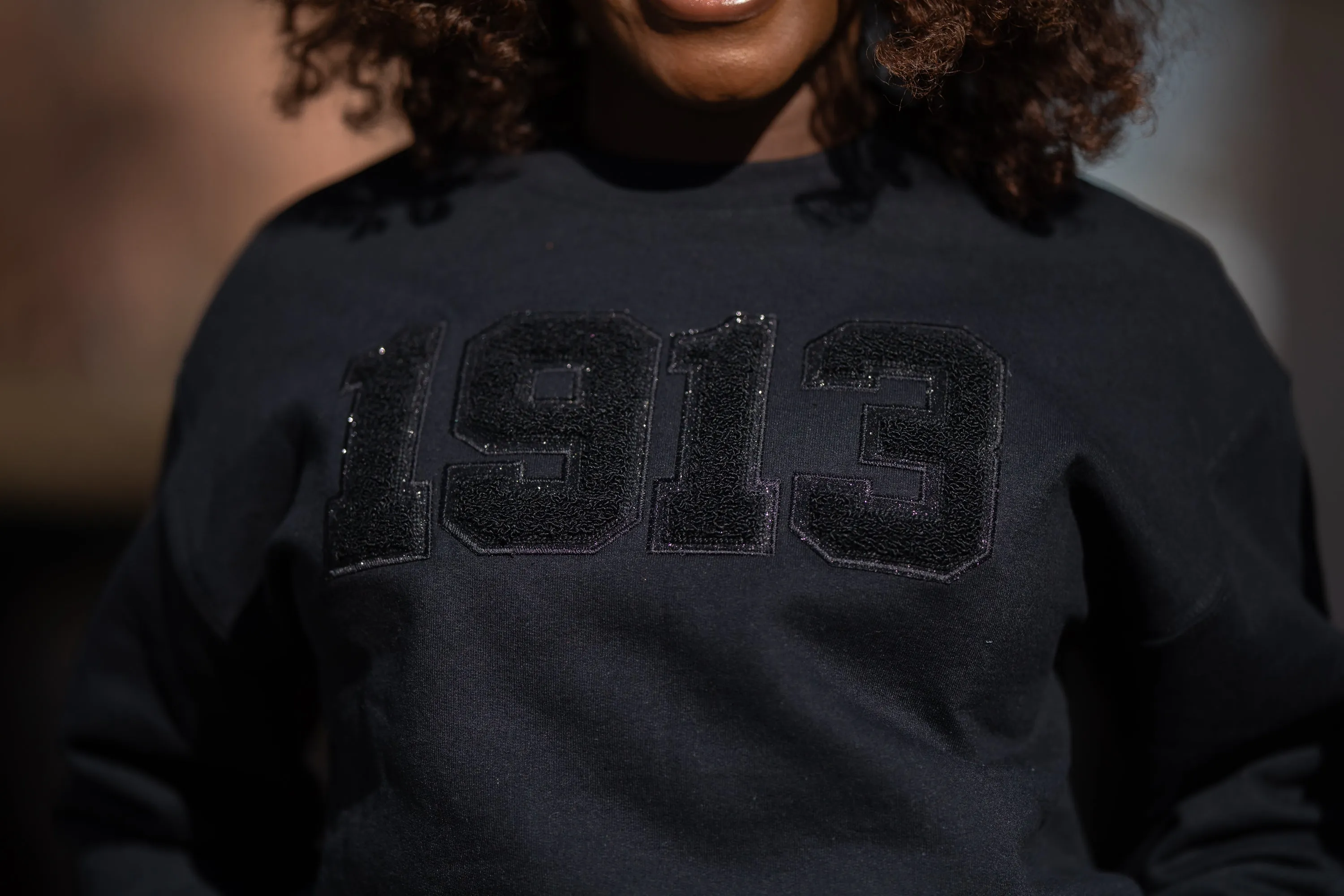 All Black Glitter 1913 Sweatshirt (Unisex Sizing)