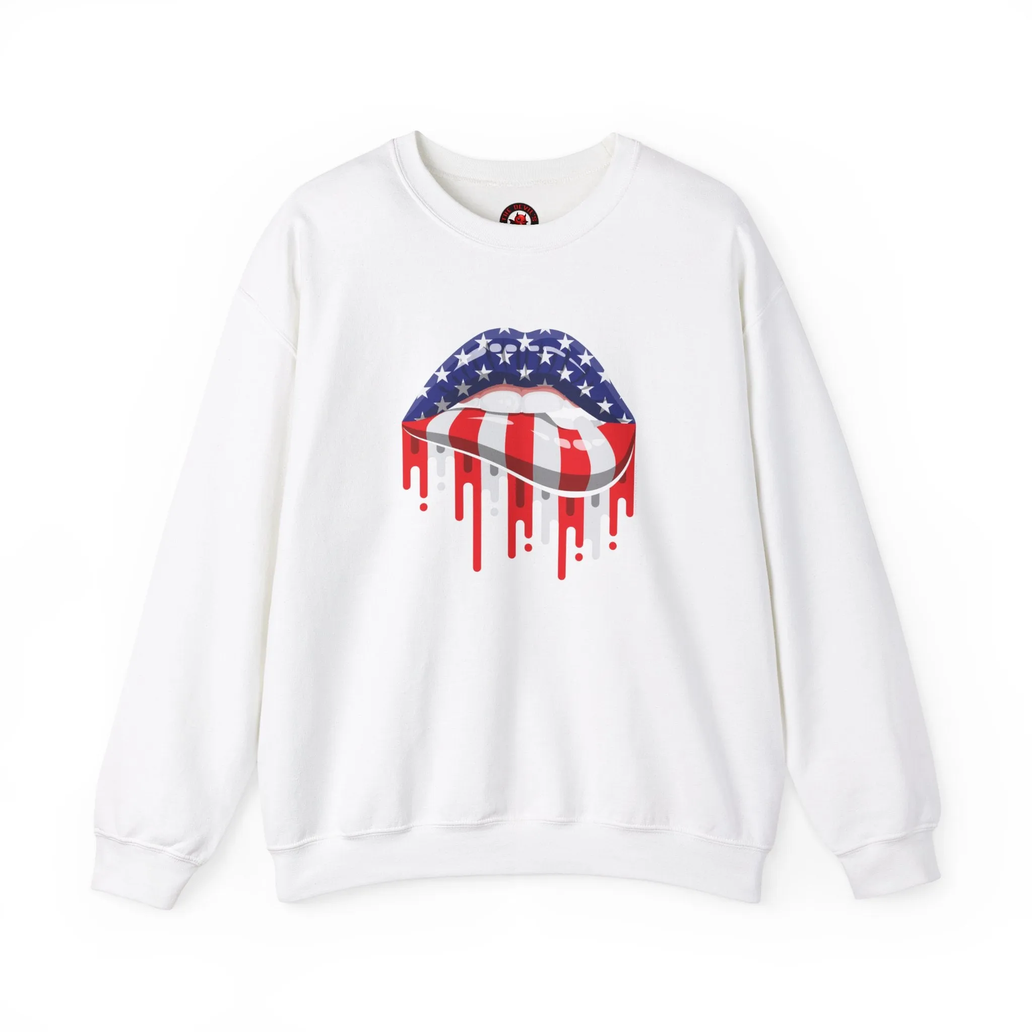 American Flag Lips Crewneck Sweatshirt