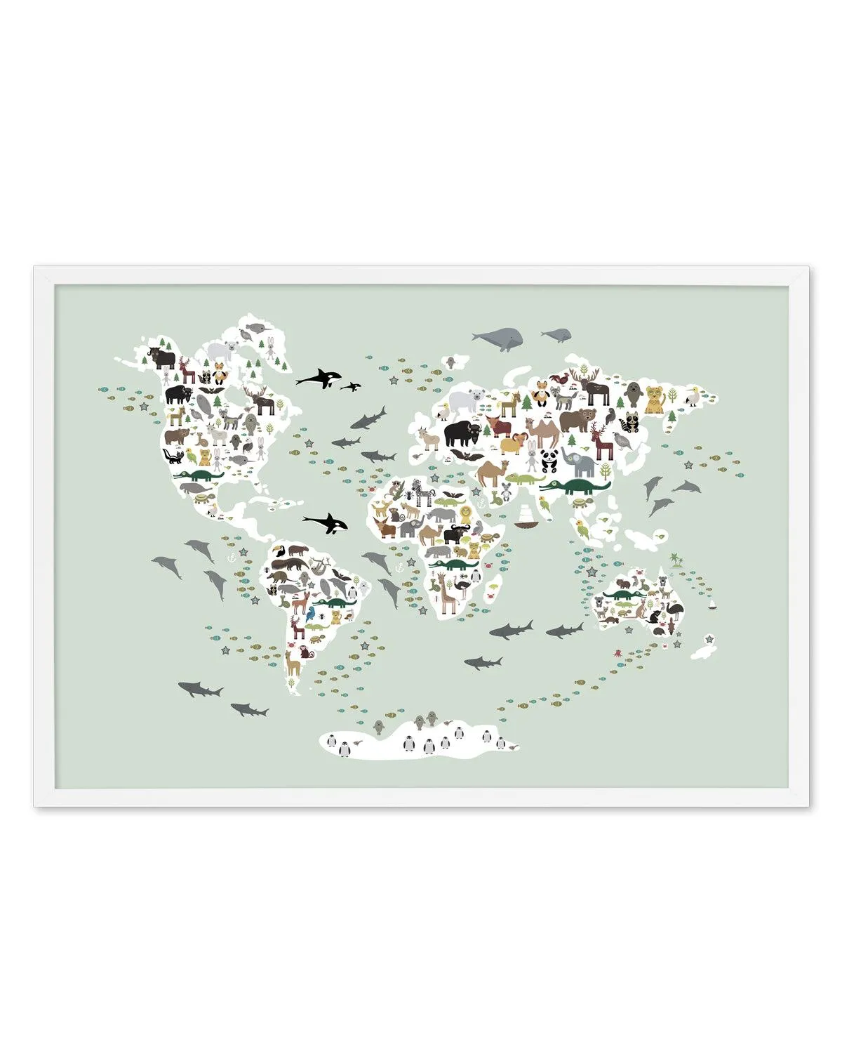 Animals of the World | Sage Art Print
