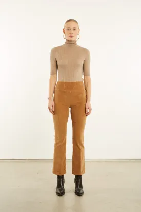 Ankle Flare Corduroy Pant in Camel