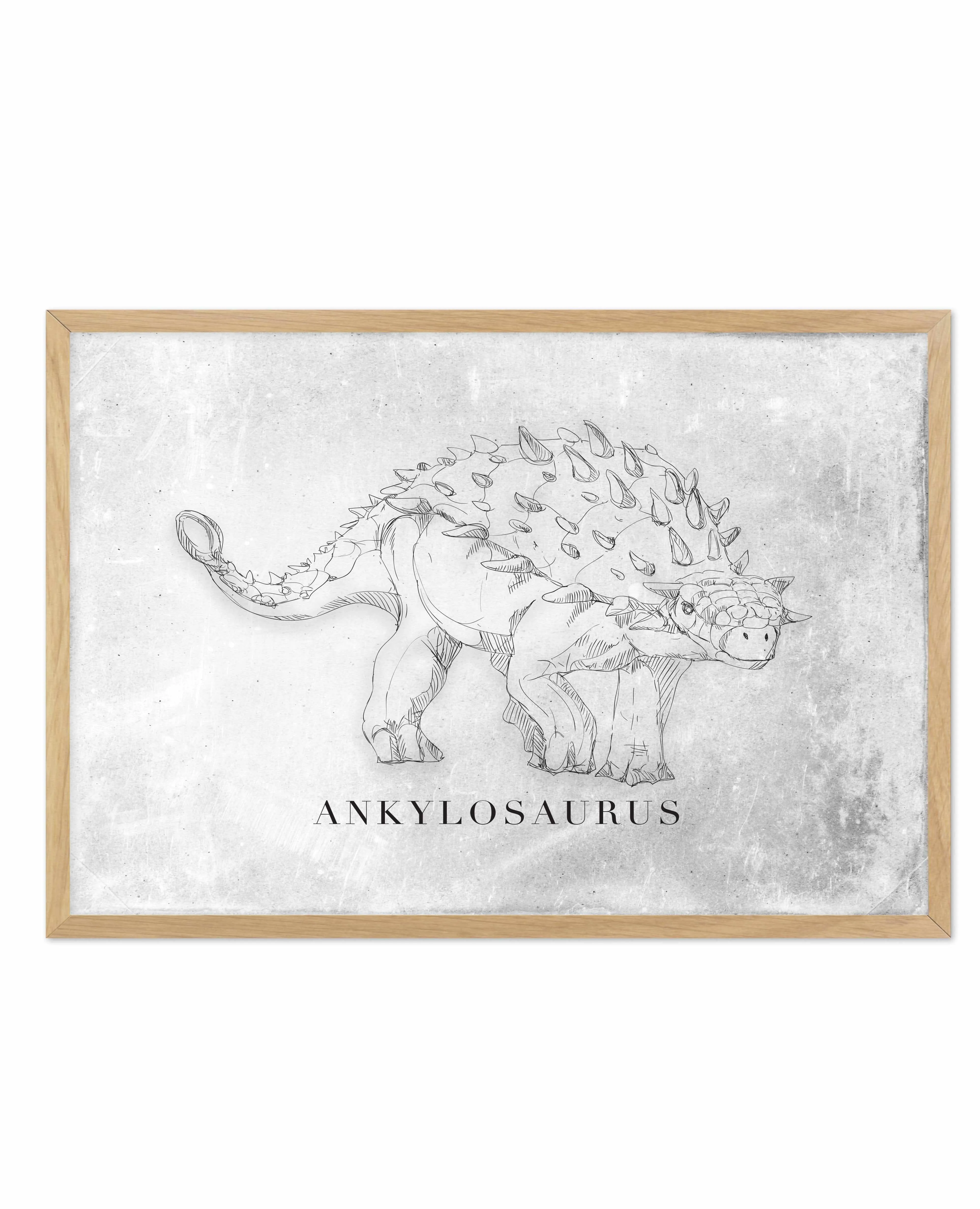 Ankylosaurus LS | Dinosaur Collection Art Print