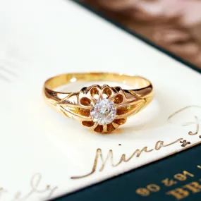 Antique Date 1905 Edwardian Diamond Solitaire Ring