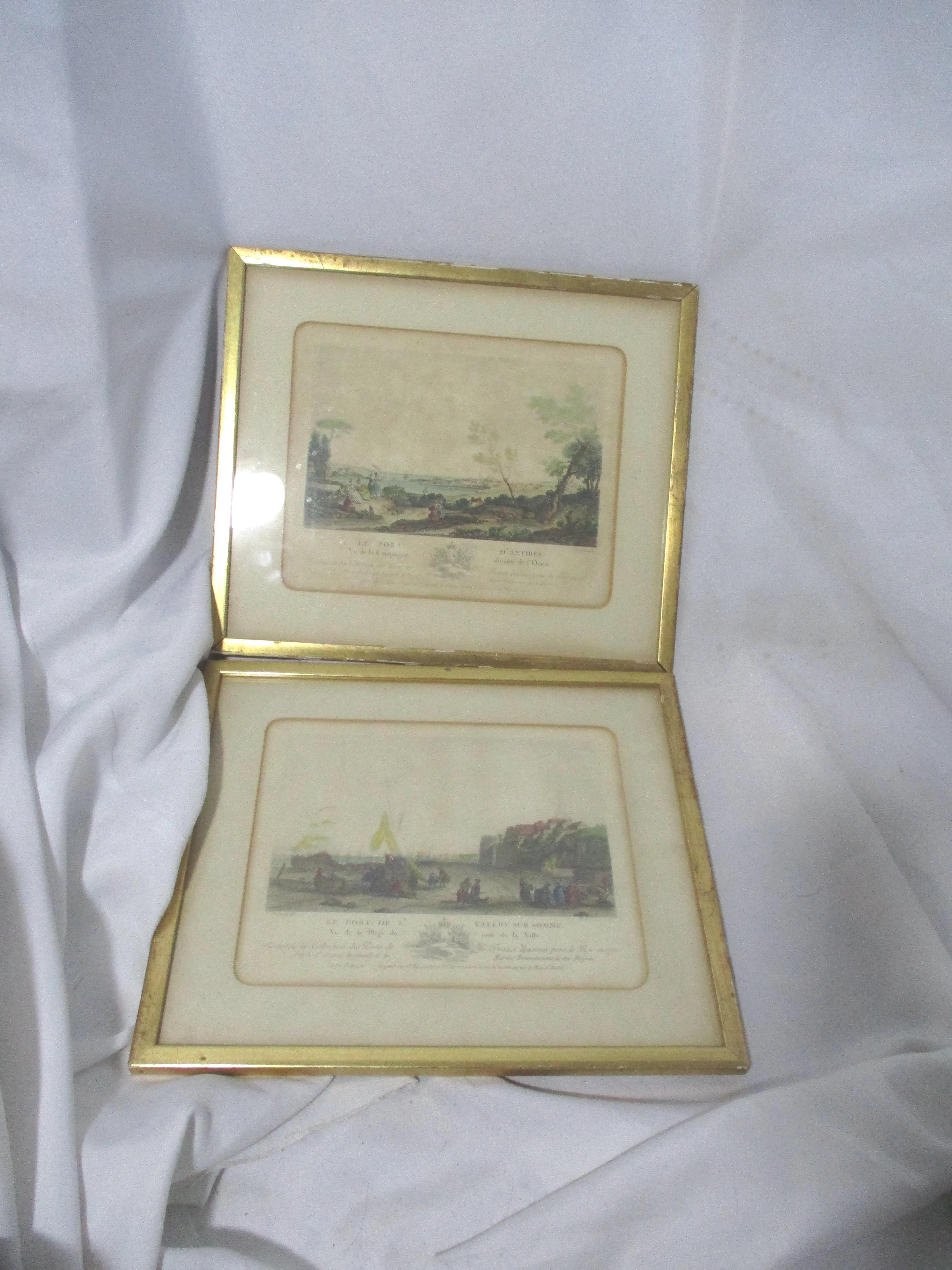Antique Set 1700s  FRENCH Landmark Lithograph Picture Print ART Decor