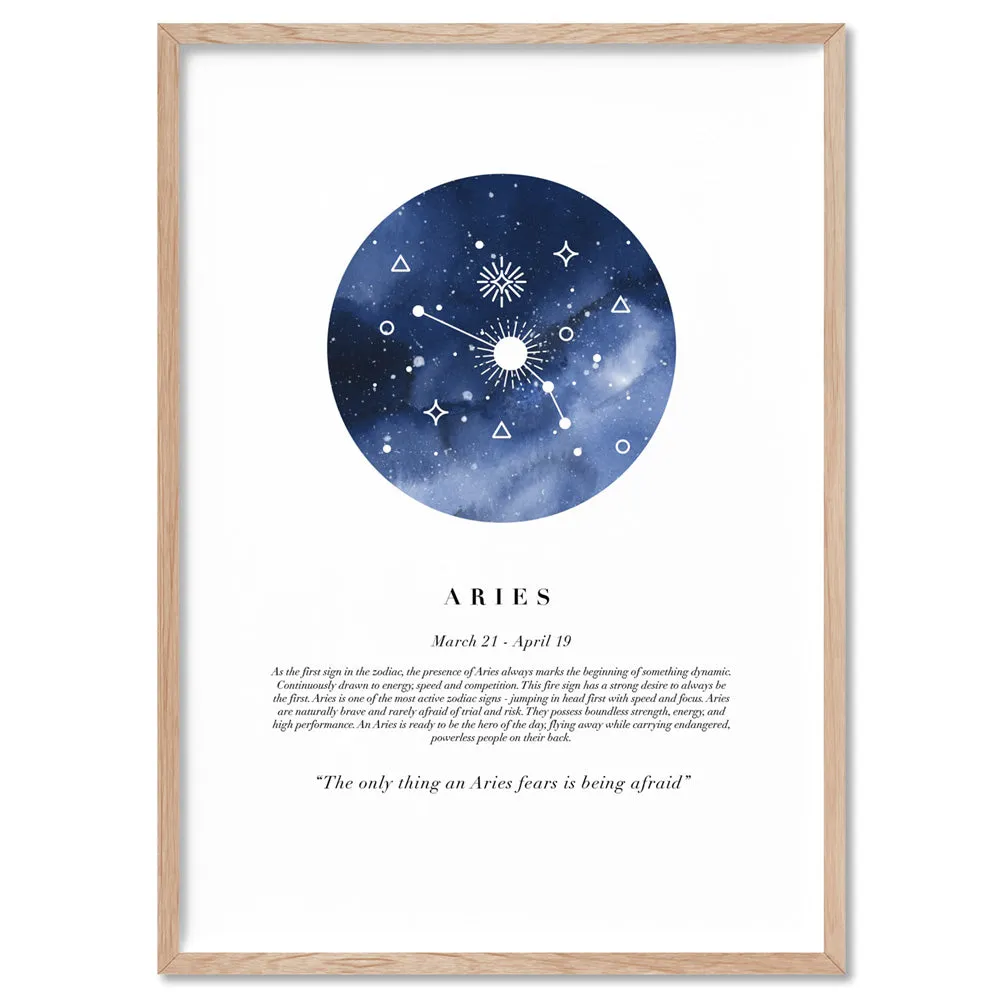 Aries Star Sign | Watercolour Circle - Art Print