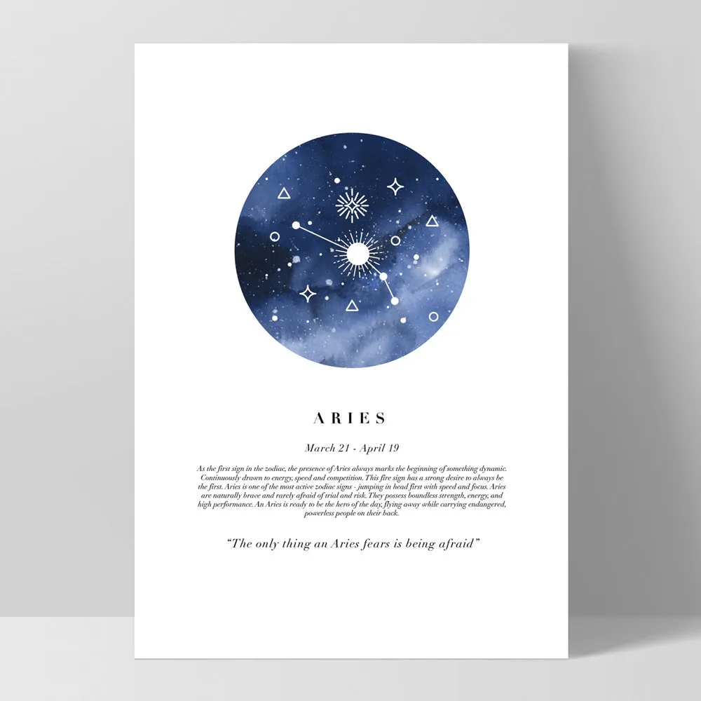 Aries Star Sign | Watercolour Circle - Art Print