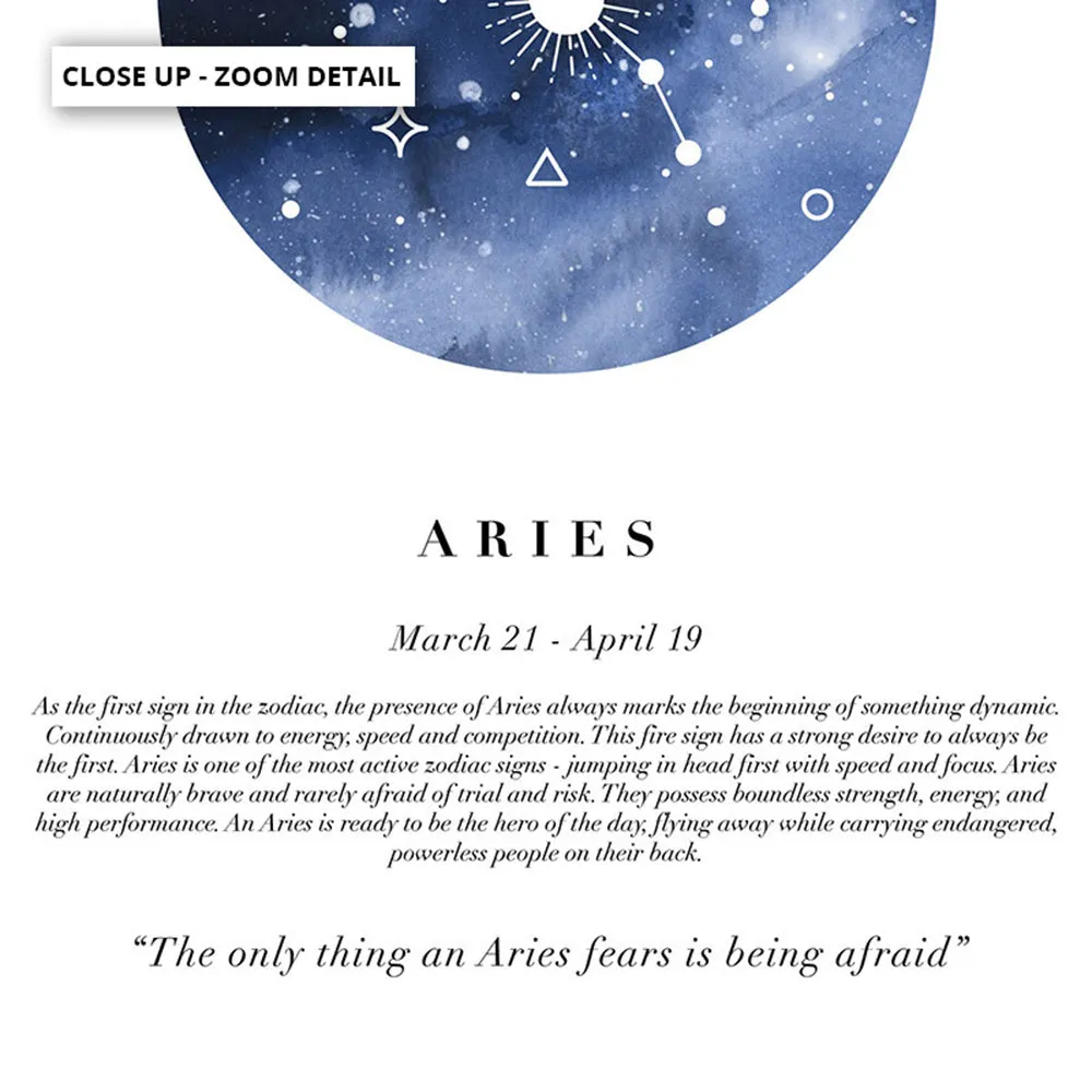 Aries Star Sign | Watercolour Circle - Art Print