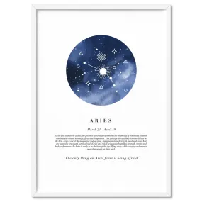 Aries Star Sign | Watercolour Circle - Art Print