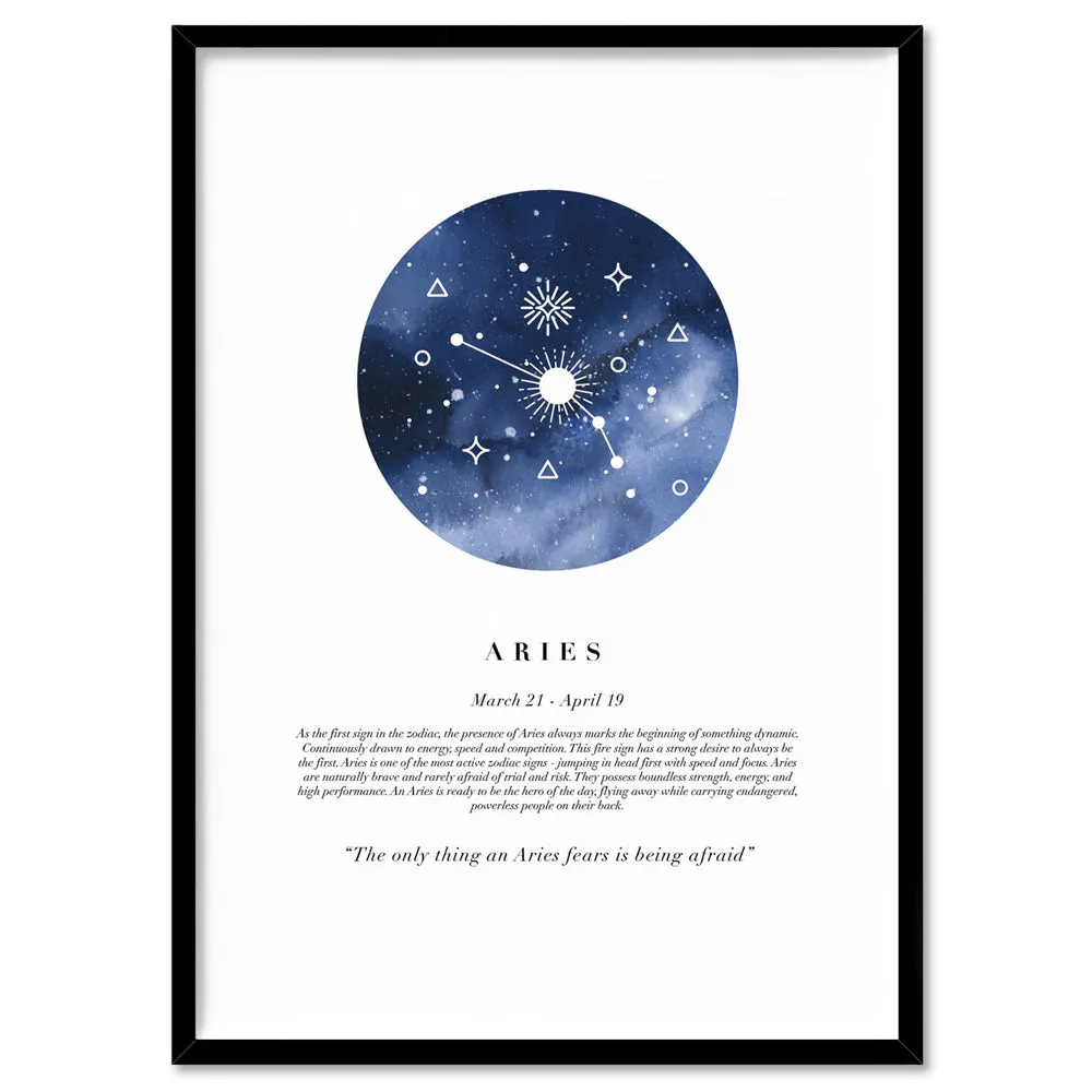 Aries Star Sign | Watercolour Circle - Art Print