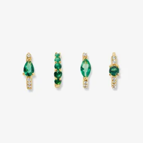Aspen emerald huggie set