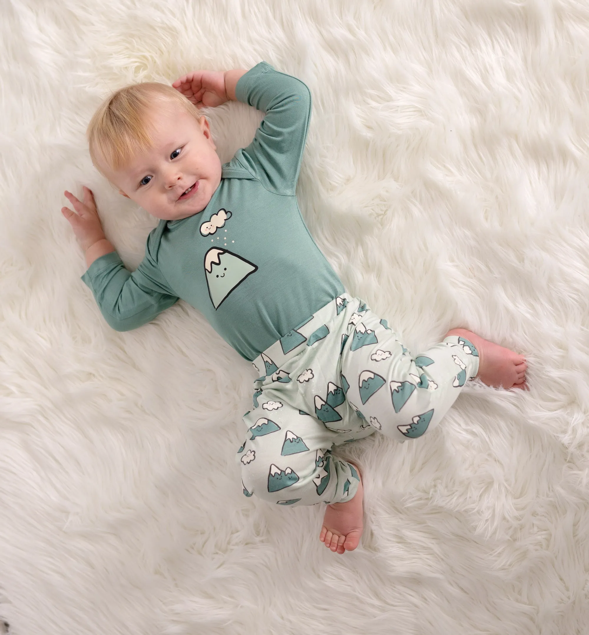 Bamboo Harem Pants (Snowy Rockies Print)