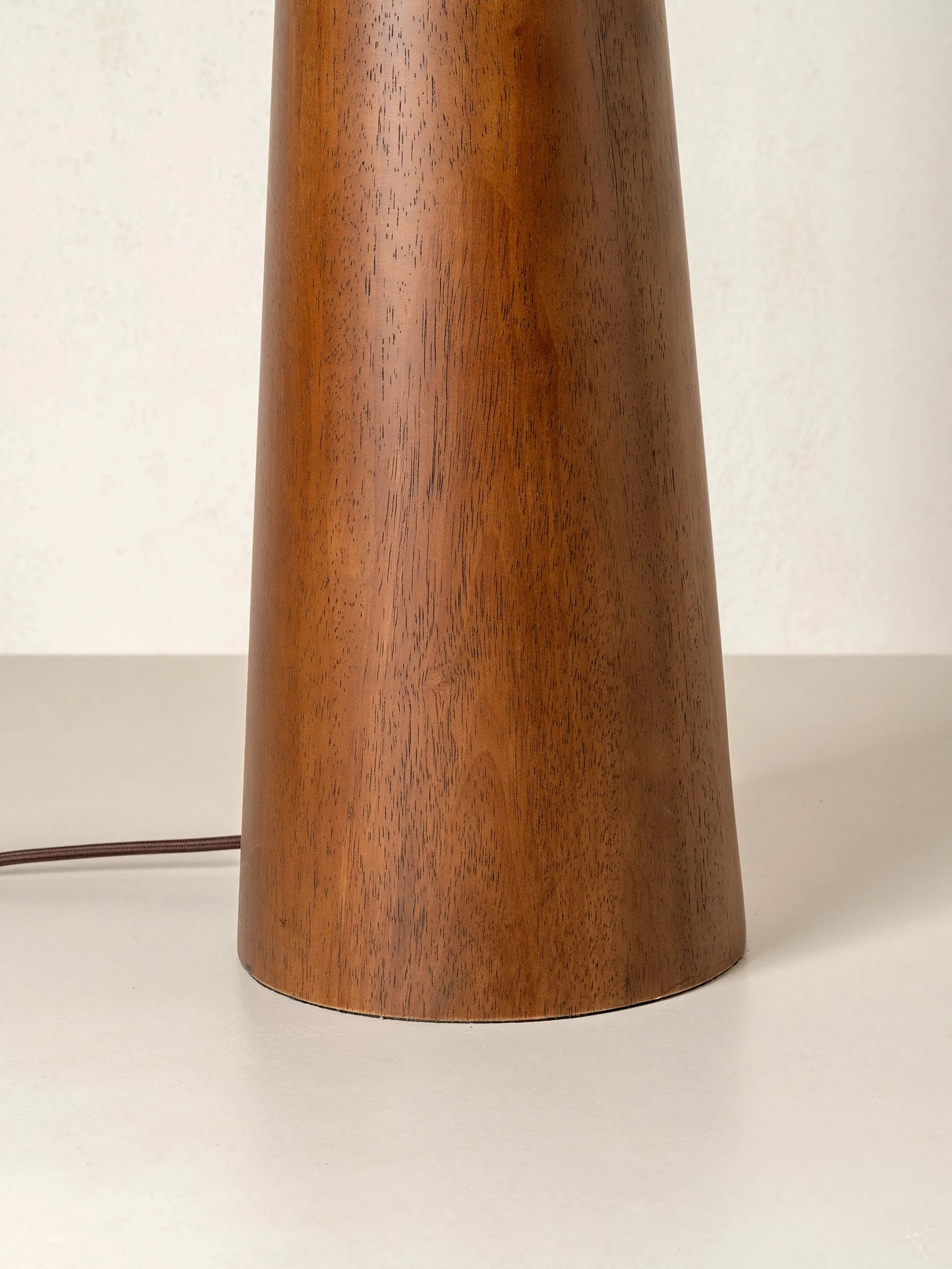 Baneza - aged brass and wood cone floor lamp