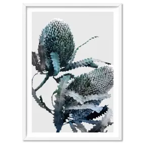 Banksia Blues Abstract I - Art Print
