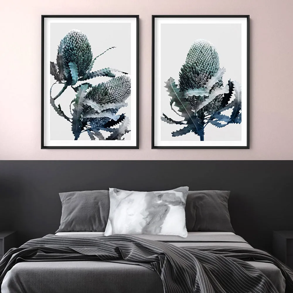 Banksia Blues Abstract I - Art Print