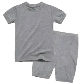 Basic Kids Modal Short-Sleeve Pajamas in Heather Grey