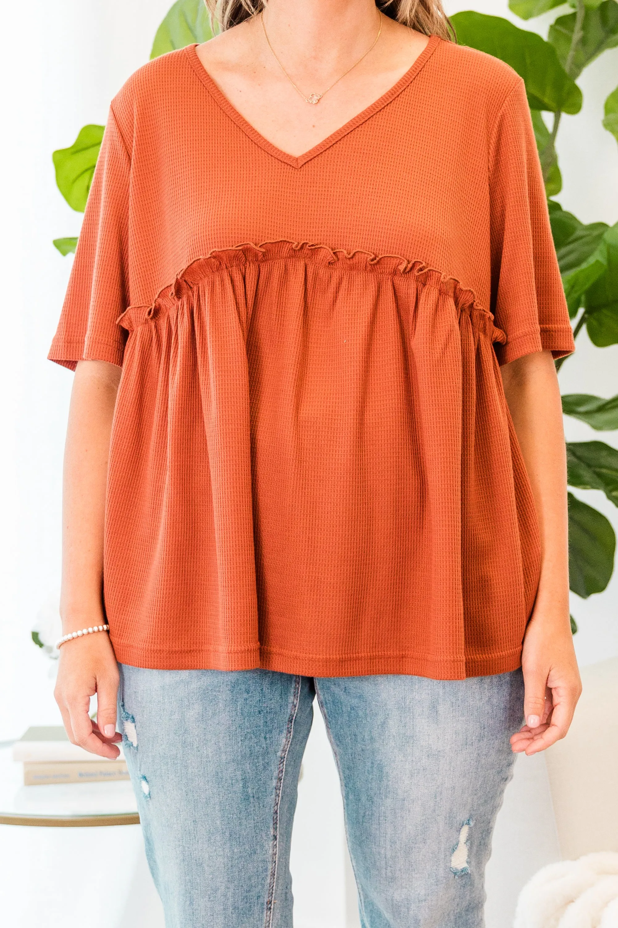 Beachside Blue Top, Copper