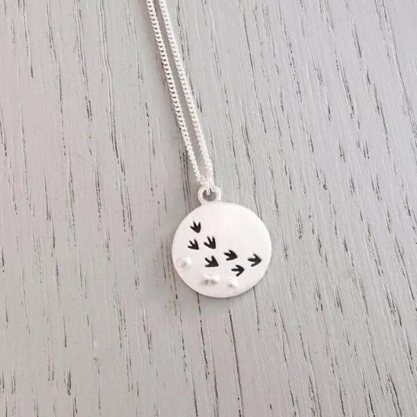 Bird Prints in the Sand Small Pendant - 38EP