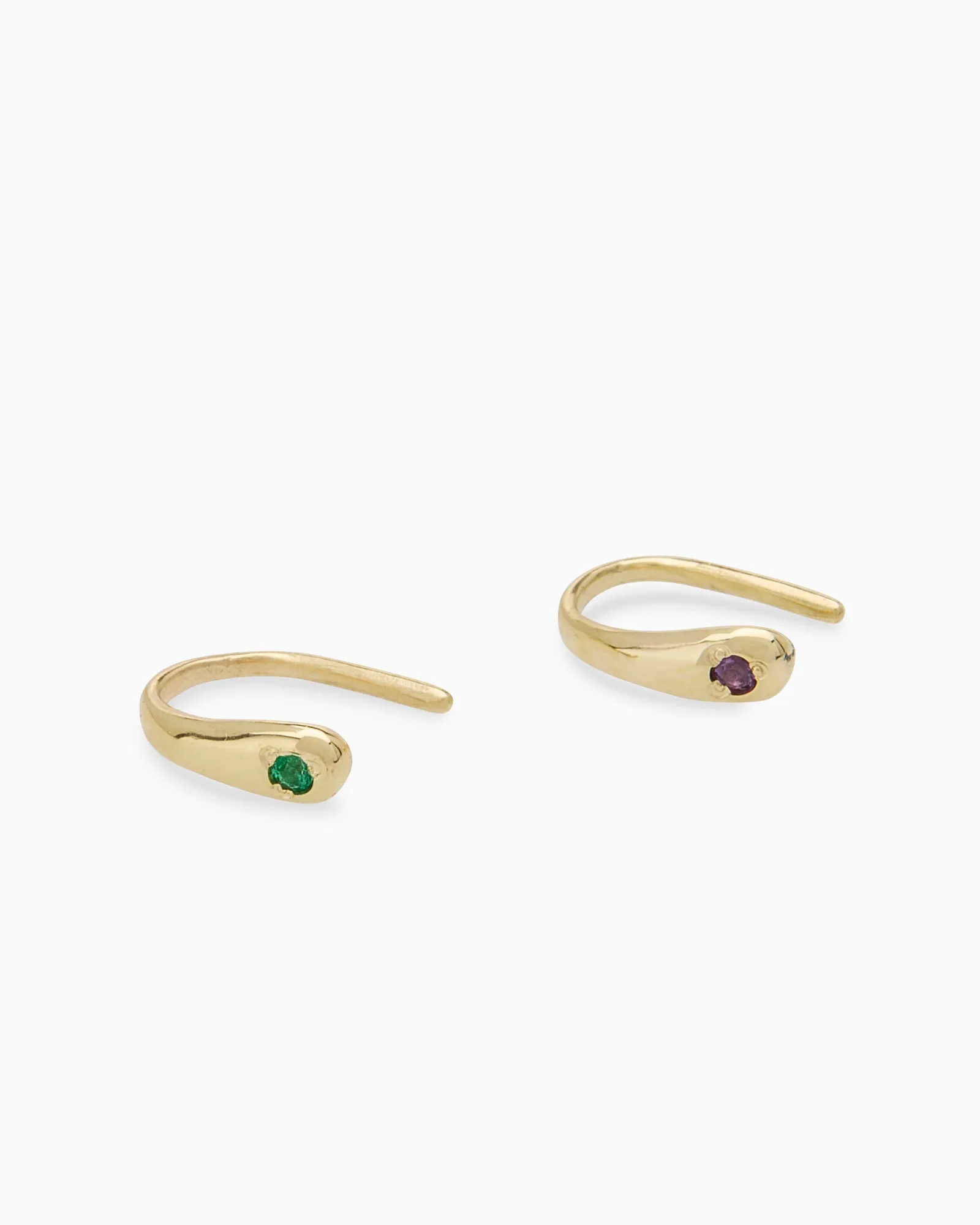 Birthstone Arc Huggie | Gold