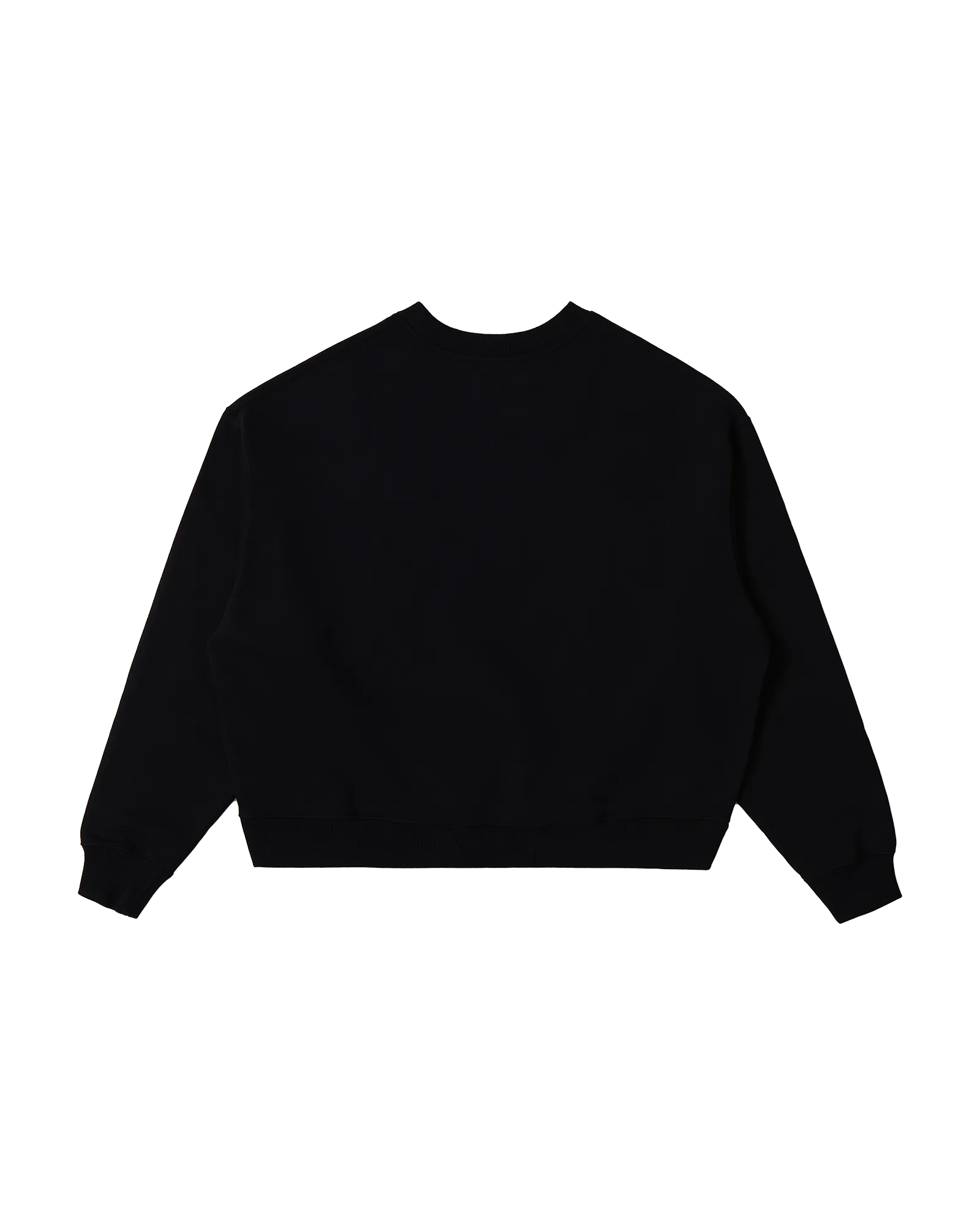 BLACK BOXY CREWNECK SWEATSHIRT