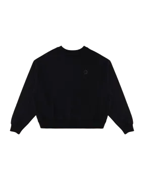 BLACK BOXY CREWNECK SWEATSHIRT