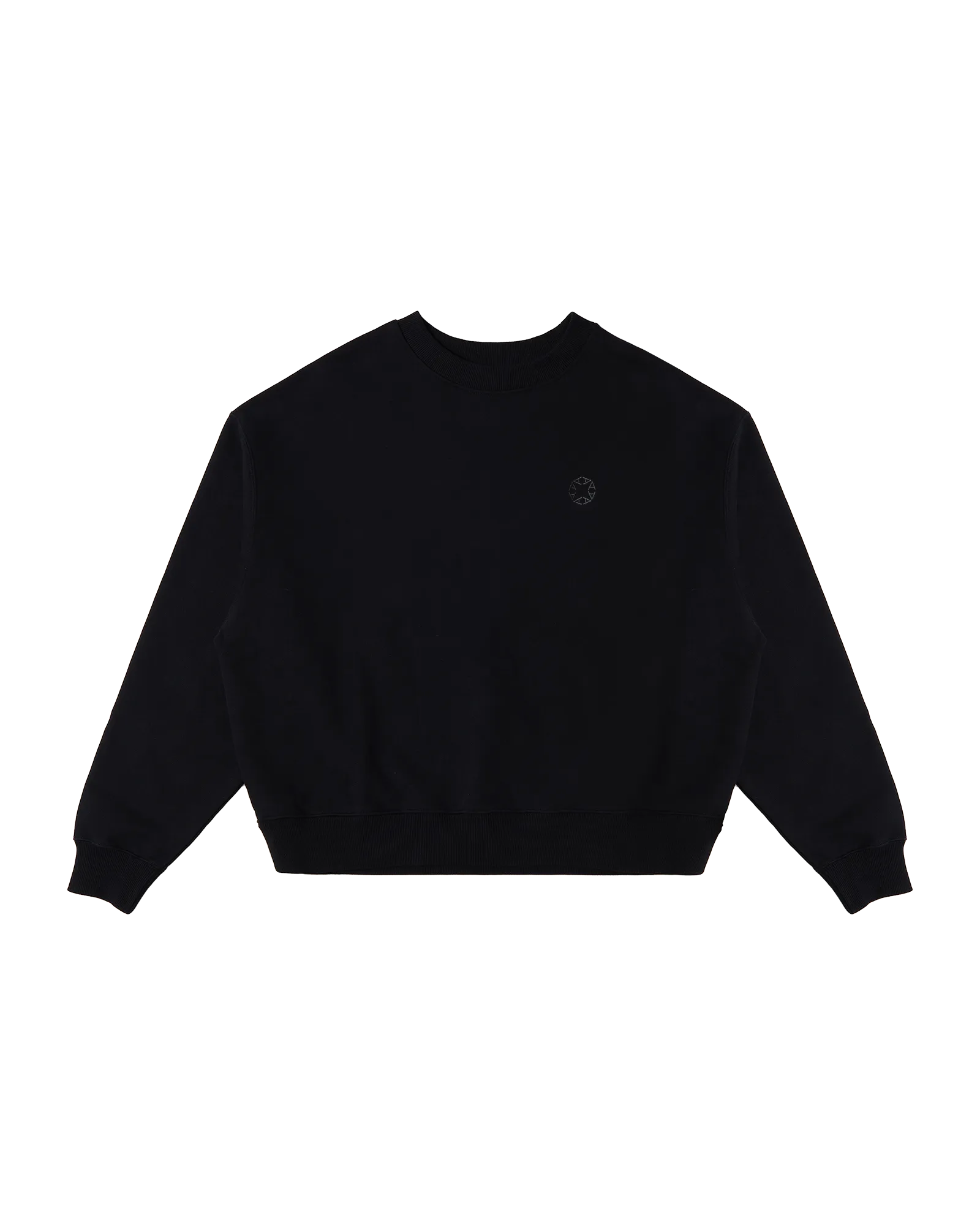 BLACK BOXY CREWNECK SWEATSHIRT