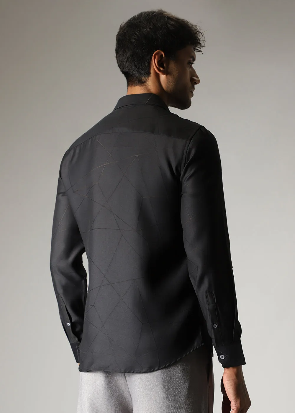 Black Lazer Cut Shirt