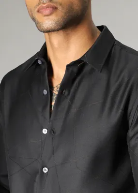 Black Lazer Cut Shirt