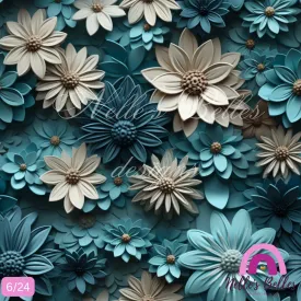 Blue 3d flowers seamless Blue 3d flowers seamless