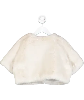 Bonpoint Cream Angel Faux Fur Jacket 10 Years