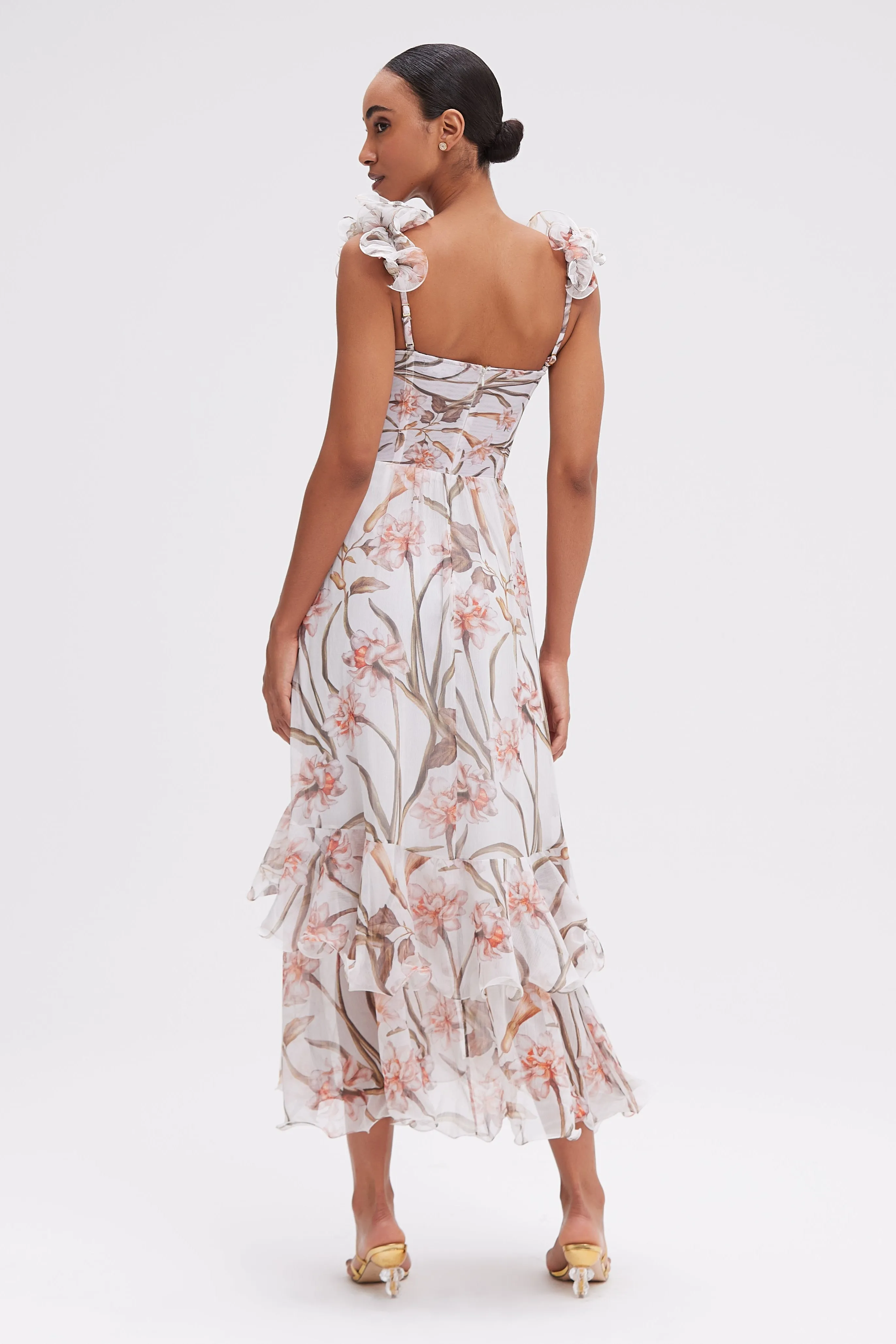 BOTANIC RETRO FLUTTER MAXI DRESS